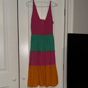 Colorful Sleeveless Mid-length Dress